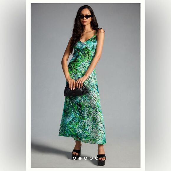 Anthropologie Plenty by Tracy Reese Printed Slip Maxi Dress Size Medium - Picture 3 of 5